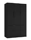 image 1 of FUJI 3 Door 4 Drawer Wardrobe | Black | Black & Black | 117 x 55 x 8.5 | 1