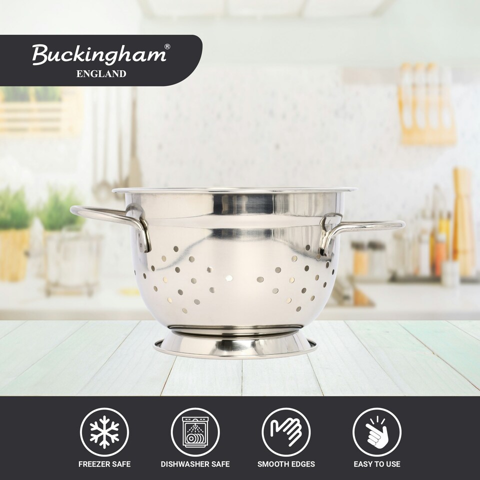 image 1 of Buckingham Premium Stainless Steel Deep Colander 1.5 Litre / 17.5 cm