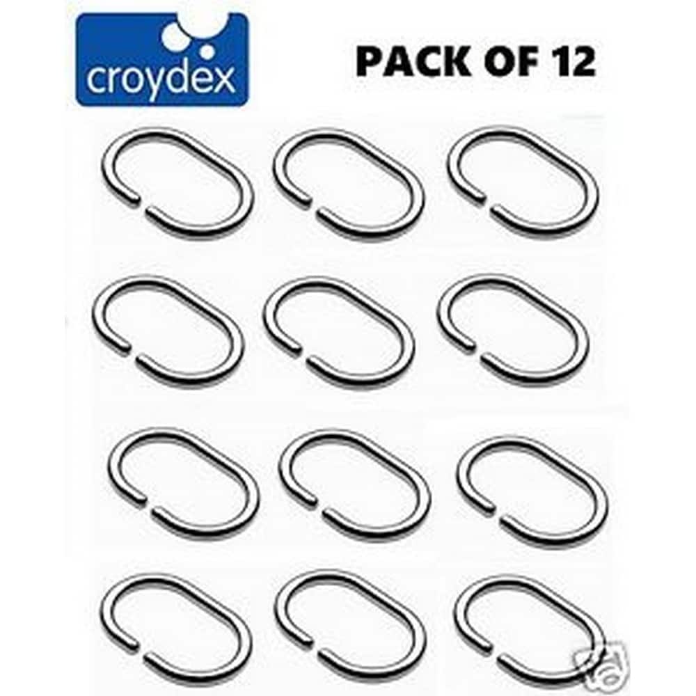 Croydex Chrome Shower Curtain Ring (Set of 12) Silver Silver 1