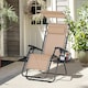 image 2 of Outsunny Zero Gravity Chair Adjustable Patio Lounge with Cup Holder