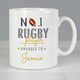 image 8 of Personalised No.1 Rugby Player Mug White
