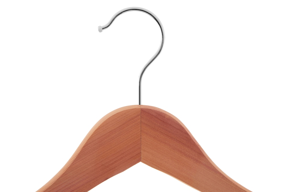 image 1 of Interiors by Premier Cedar Wood Clothes Hanger, Natural Anti-Moth Hanger With Shoulder Notches And Chrome Hook