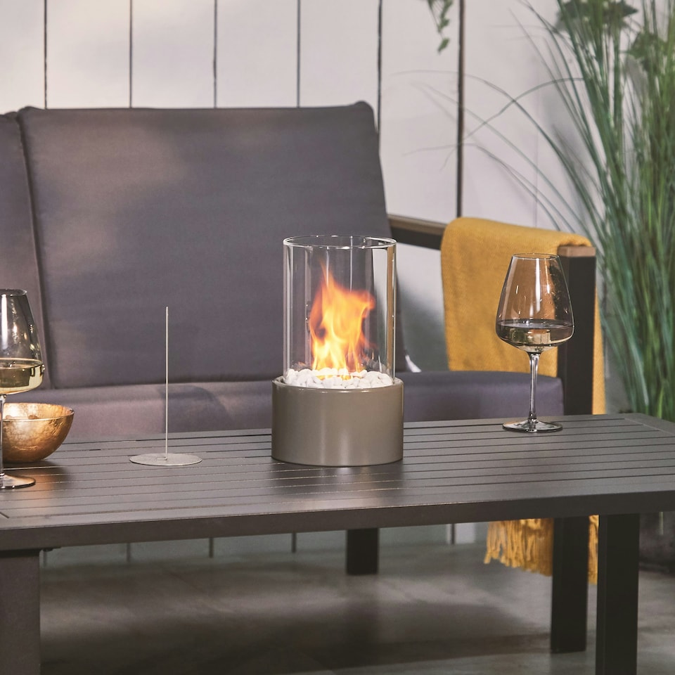 image 1 of VonHaus Bioethanol Fire Pit Table Top Round Fireplace
