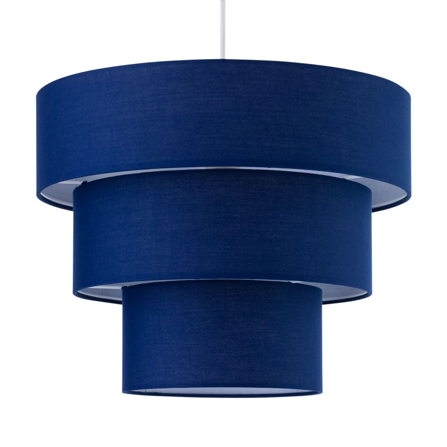 First Choice Lighting Barty - Navy Blue 38cm Tiered Pendant Shade