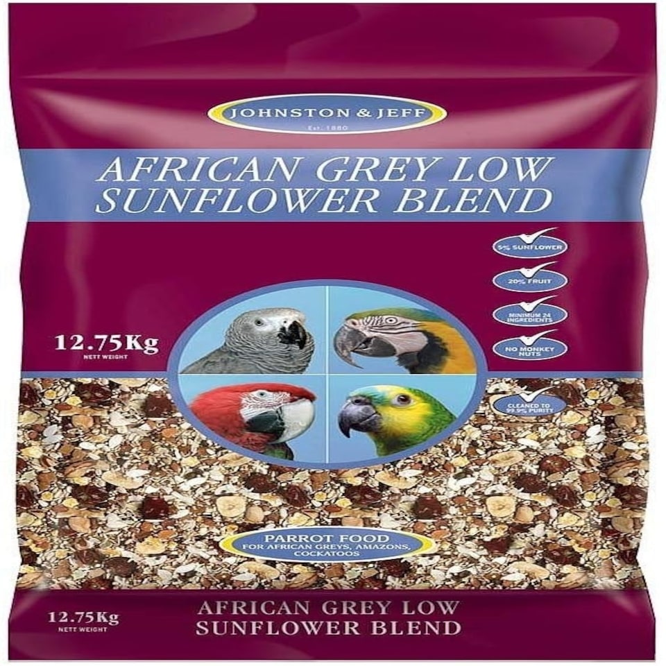 image 1 of Johnston & Jeff Low Sunflower For African Greys 2kg