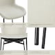 image 4 of Dining Chair Tessa - ergonomic high backrest, slim steel legs, soft fabric - Set of 2 White | Woven Fabric Off-White/Black