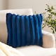image 2 of OHS 2 Pack Jumbo Soft Faux Fur Ribbed Decorative Square Cushion Covers | Blue | Navy