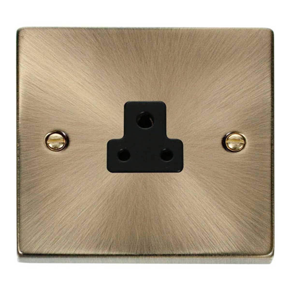SE HOME Antique Brass 1 Gang 2A Round Pin Socket Brown Antique Brass
