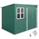 image 1 of Outsunny 8.5 x 6ft Galvanised Steel Garden Shed with Foundation Kit, Green 