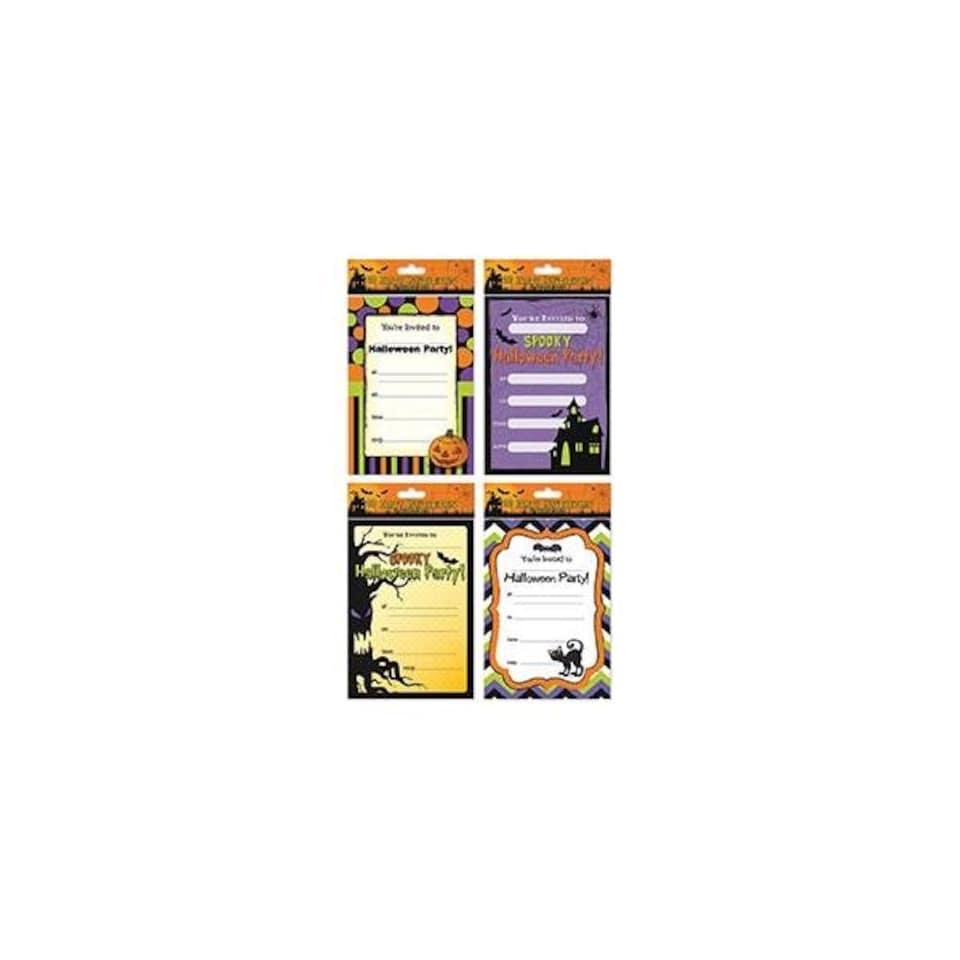 image 1 of Pack of 20 Halloween Invitations & Envelopes