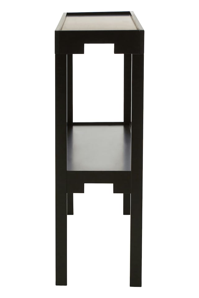 image 1 of Interiors by Premier Two Tiered Design Console Table, Console Table With Storage Shelf, Durable And Versatile Hallway Table | Black