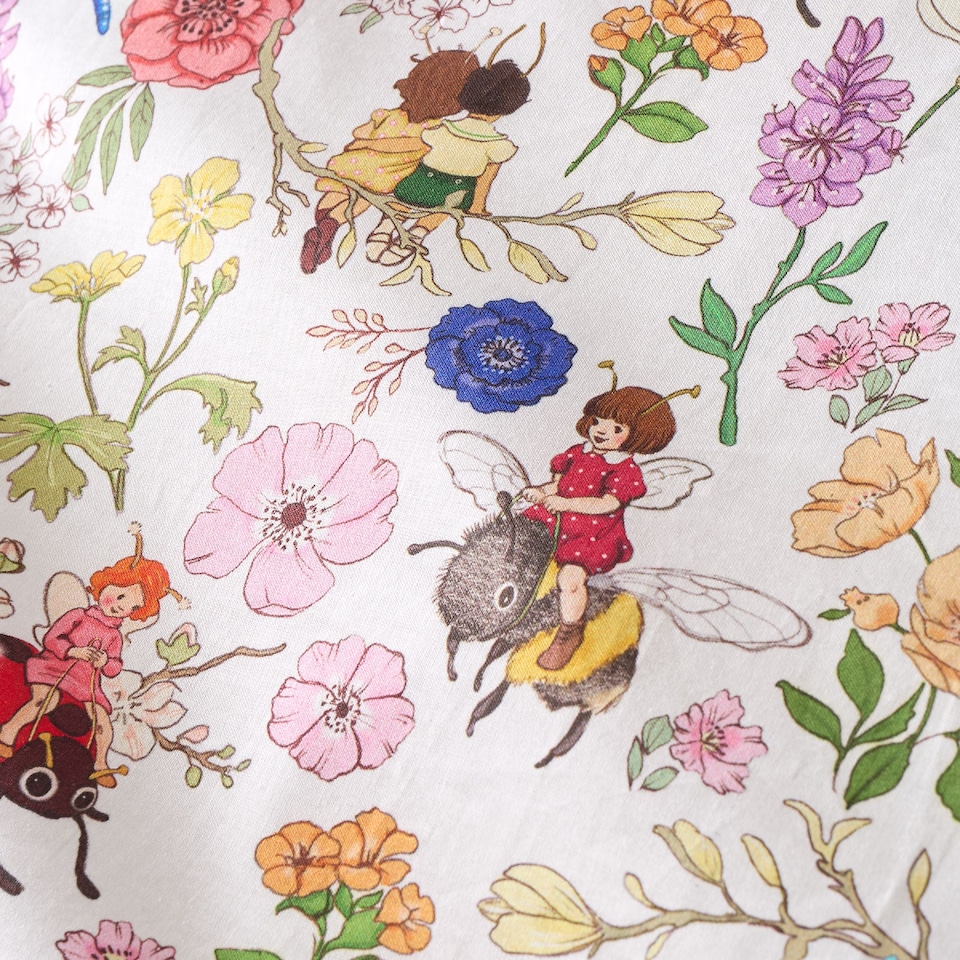 image 1 of Belle & Boo Garden Friends Reversible Cotton Duvet Cover Set | White | Double