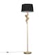 image 1 of ValueLights George Monkey Gold Floor Lamp Black Shade & Bulb | Black