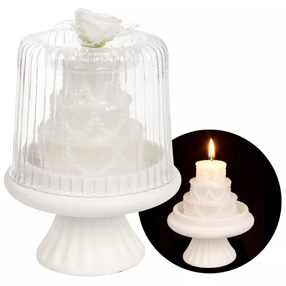 image 1 of 3 Tier Wedding Cake Candle | White | 1