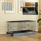 image 7 of PawHut Guinea Pig Cage, 2 in 1 Rabbit Cage Pet Playpen for Hedgehogs, Black