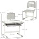 image 7 of HOMCOM Kids Study Desk and Chair Set w/ USB Lamp, Adjustable Height, Blue 