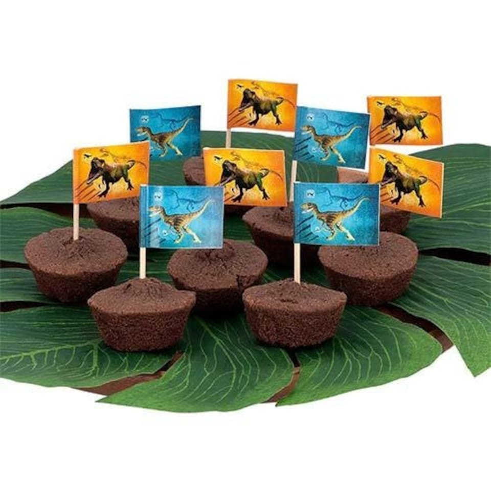 image 1 of T-Rex Dinosaur Food Cocktail Picks - Pack of 24