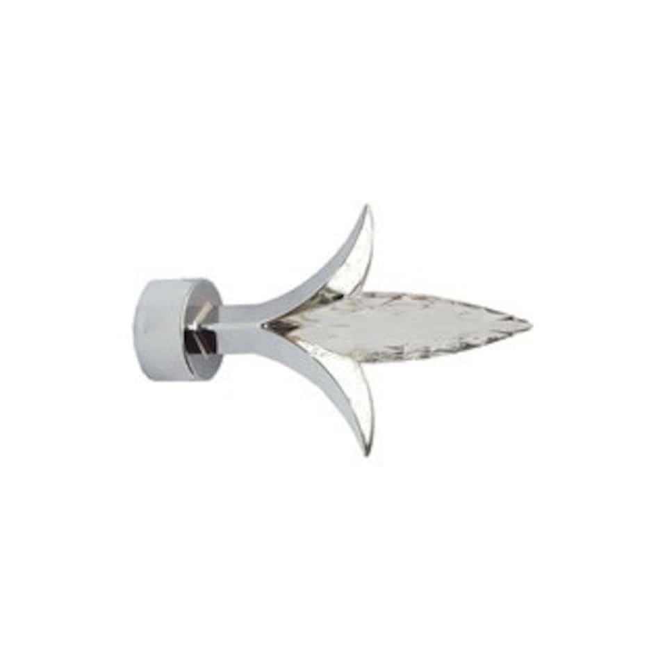 image 1 of 35mm Fixed Length Metal Curtain Pole Set Chrome Fleur de Lys Finial 100cm | Silver | Silver