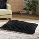 image 2 of OHS Ribbed Fleece Rectangular Soft Warm Cosy Plump Plush Pet Dog Cat Cushion Bed, 80x60cm Black | L