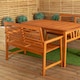 image 2 of Outdoor 4 Person Rectangular Wooden Garden Table, 2 Benches Furniture Set
