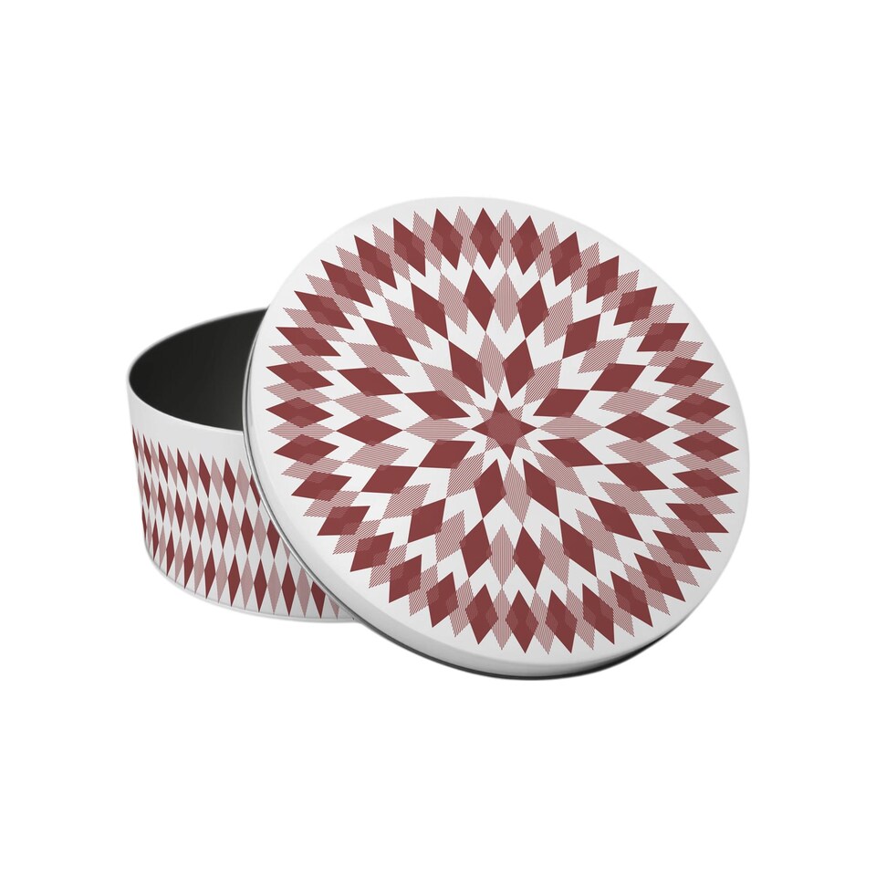 image 1 of Red Argyle Pattern Round Cake Tin