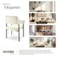 image 7 of Armchair Doe - durable fabric, black powder-coated legs, 120 kg load, 58 x 62 x 85 cm - Set of 2 White | Velvet Look Off-White