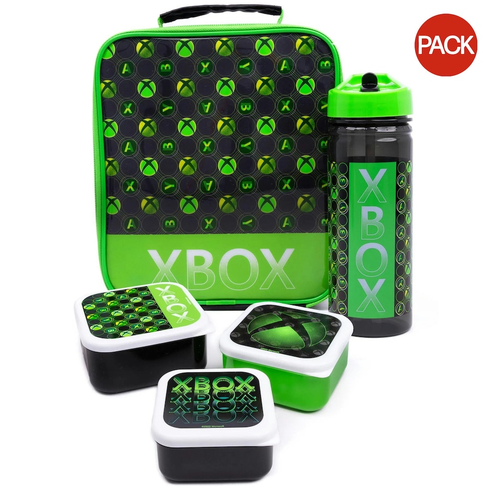 image 1 of Xbox Lunch Bag and Bottle (Pack of 5) - Black/Green - One Size