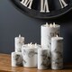 image 5 of Hill Interiors Luxe Collection Marble Effect 3 Wick Electric Candle - White/Black - 15cm x 15cm x 15cm