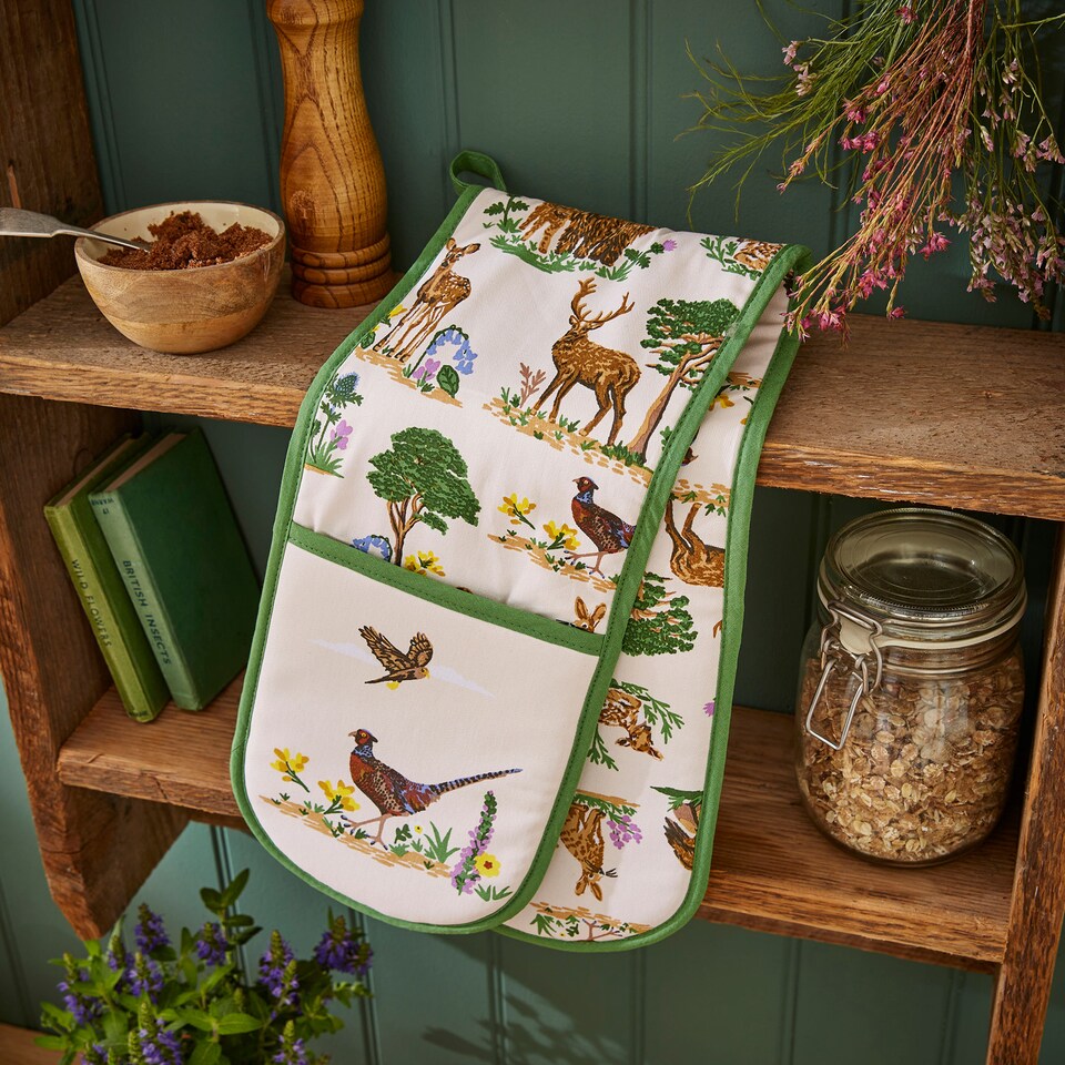 image 1 of Ulster Weavers Thistlewood Double Oven Glove Green
