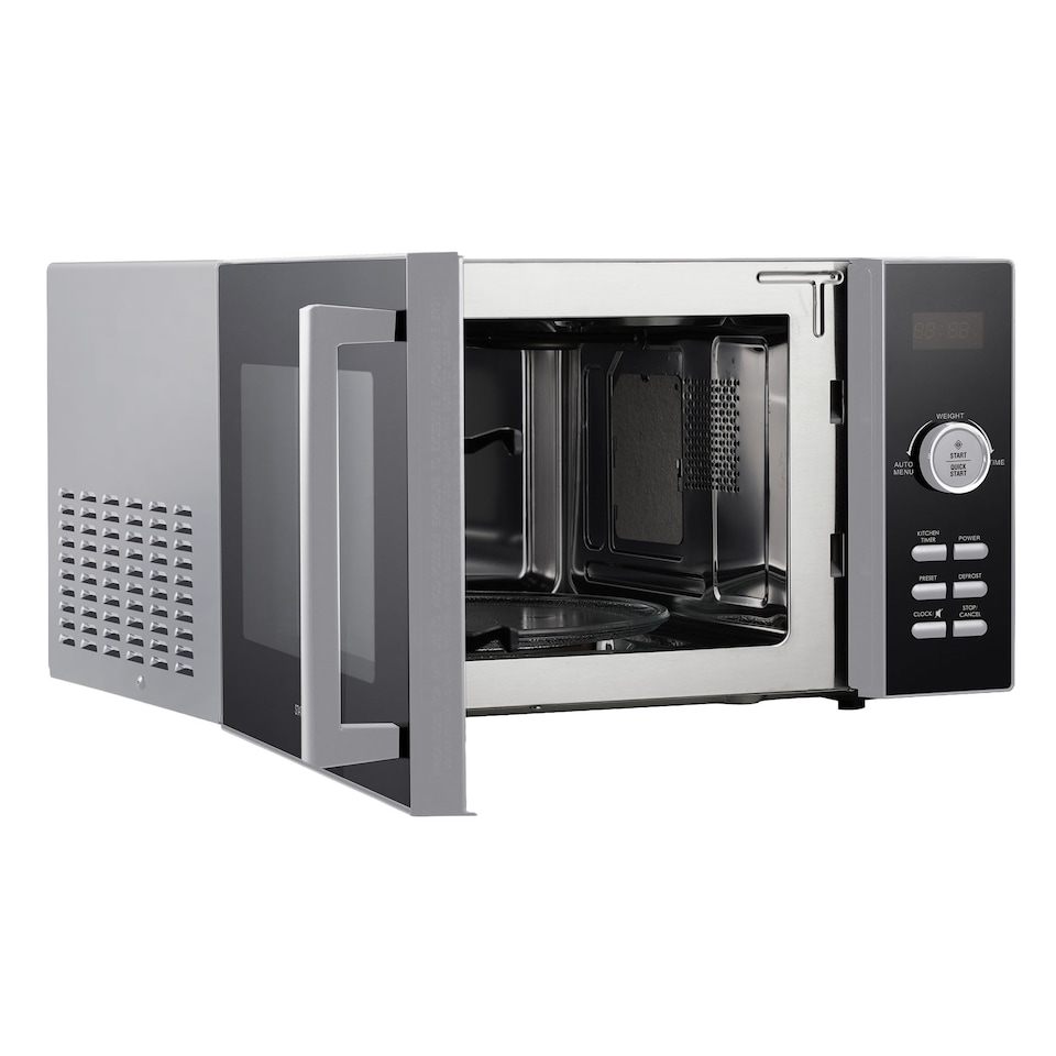 image 1 of Statesman 23L 900W Digital Solo Microwave, 11 Power Levels, Stainless Steel Cavity, Silver
