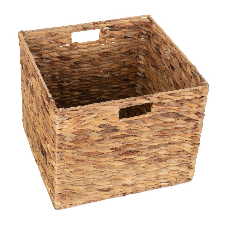 image 1 of Water Hyacinth Square Storage Basket Brown | Brown | M