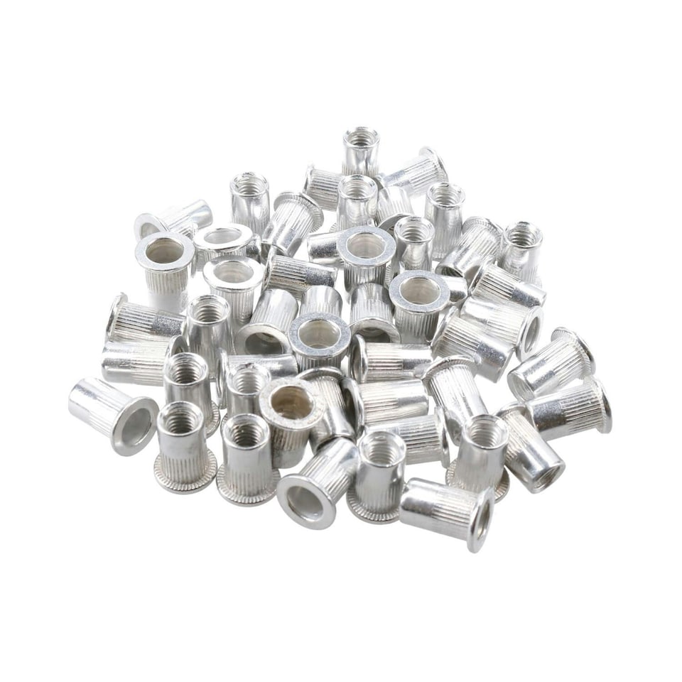 image 1 of M6 6mm Alu Nut Serts Riveting Nuts Rivet Threaded Inserts Blindnut Rivnut 100pc