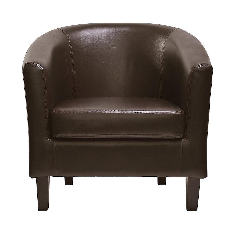 image 1 of Tub Chair Faux Leather Arm Chair