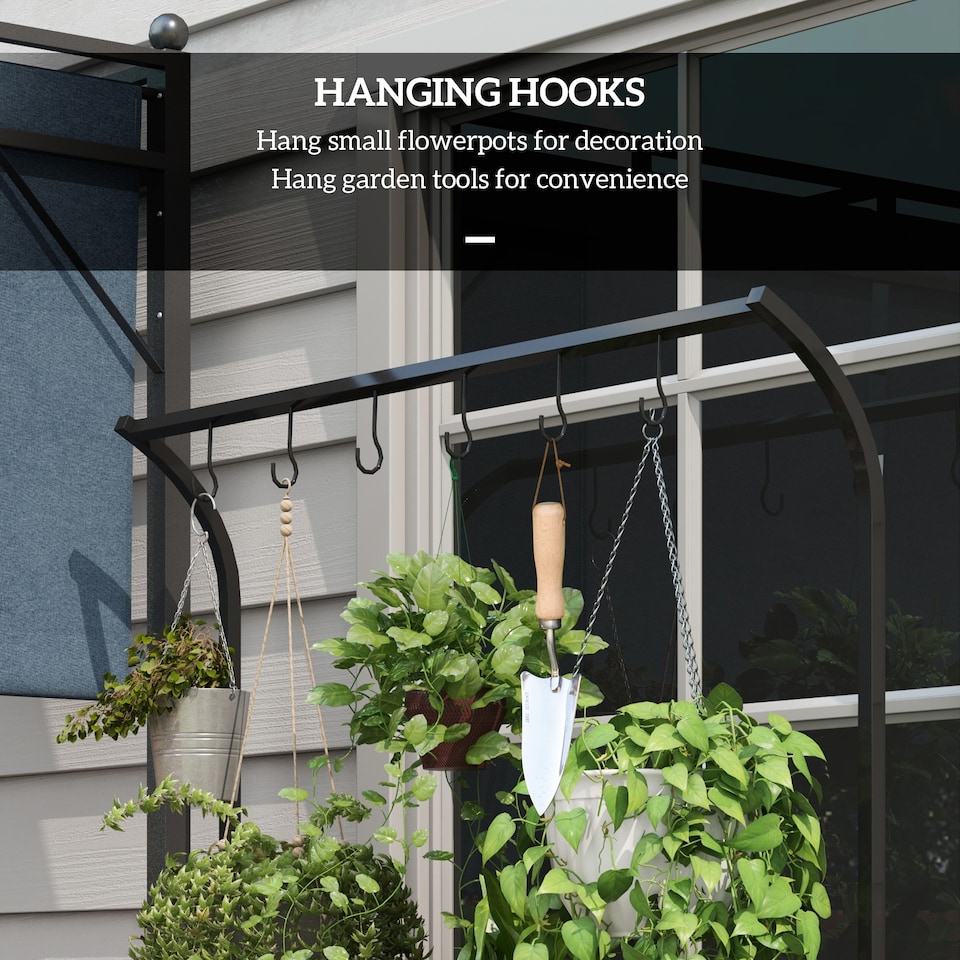 image 1 of Outsunny 3 Tiered Plant Rack Stand with Hanging Hooks for Indoor Outdoor Use