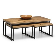Classic Oak Nesting Coffee Tables Brown