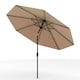 image 2 of COSTWAY 290 cm Solar Patio Parasol Umbrella 96 LED Lights Coffee Brown