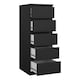 image 4 of Naia Narrow Chest of 5 Drawers in Black Matt