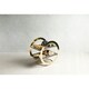 image 3 of Artesà 2-Tier Brass Geometric Serving Stand with Slate Black