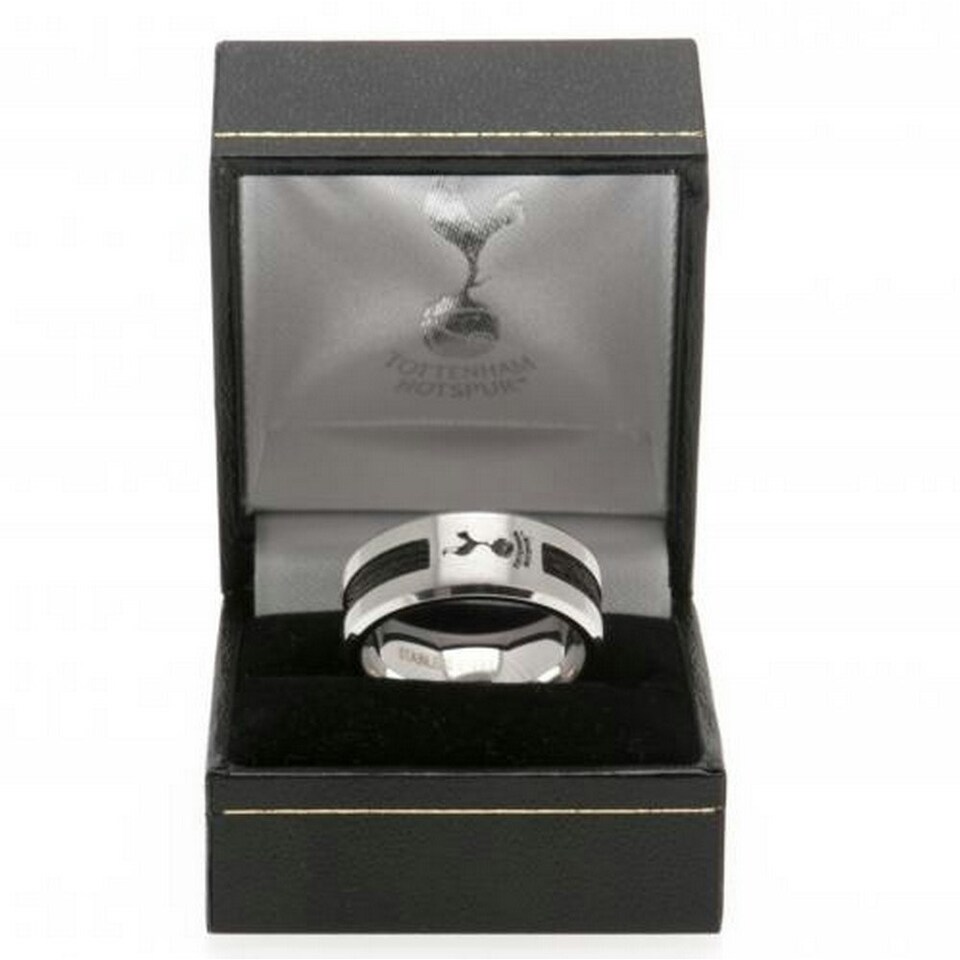 image 1 of Tottenham Hotspur FC Black Inlay Ring - Silver - Large