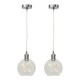 image 1 of Set of 2 Barnum - Clear Glass Globe Chrome Retro Pendant Fittings