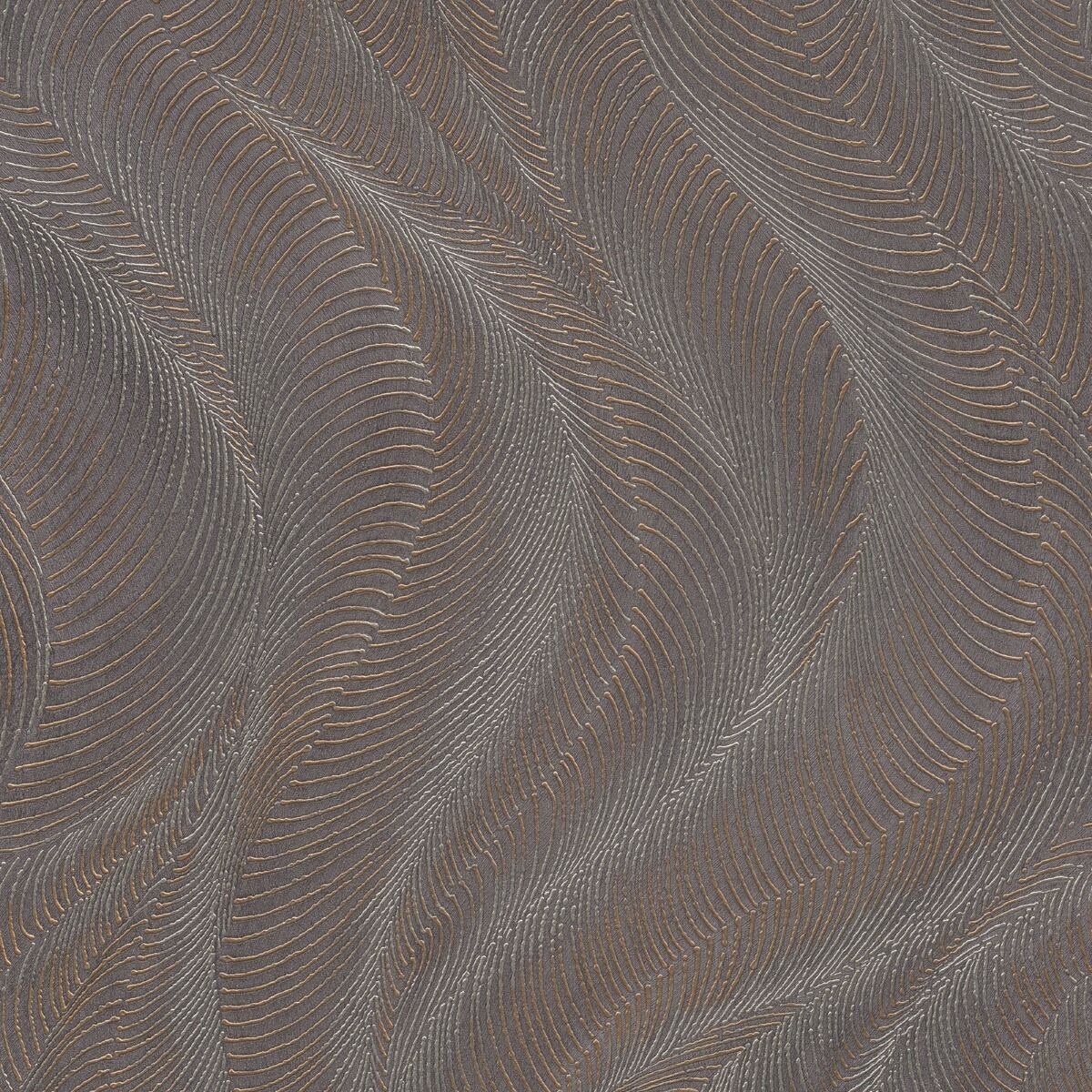 Rasch Opulenza Wave Wallpaper Copper Plum/Copper Metallic 1