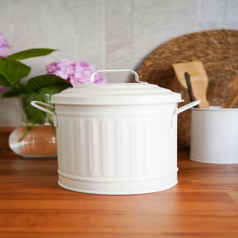 image 1 of White Countertop Waste Basket (4 Litres)