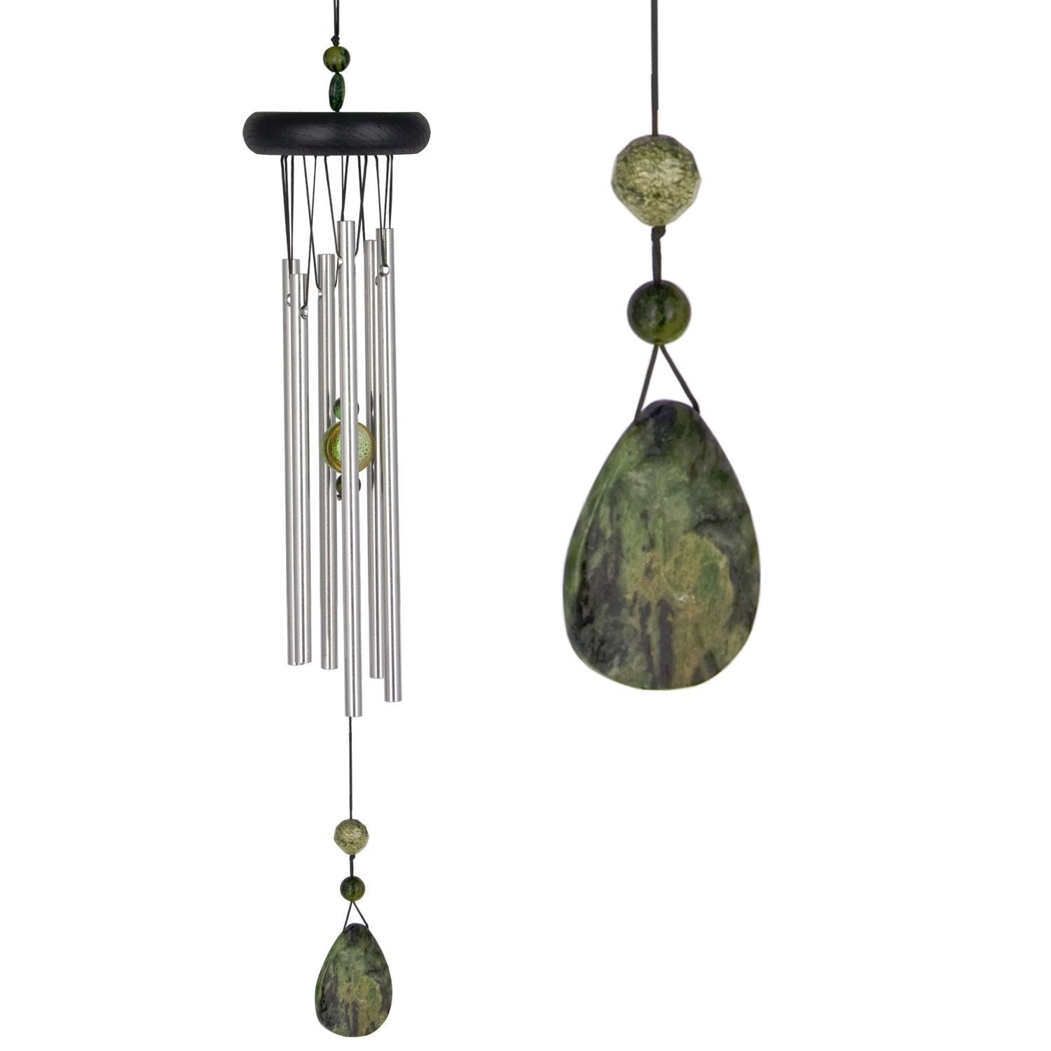 Woodstock Chimes Chakra Wind Chime Aventurine in Silver