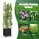 image 7 of COSTWAY Raised Garden Bed Planter Box Rolling Tomato Cage Black