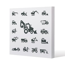 Construction equipment (Canvas Print) / 77 x 77 x 4cm | Multi