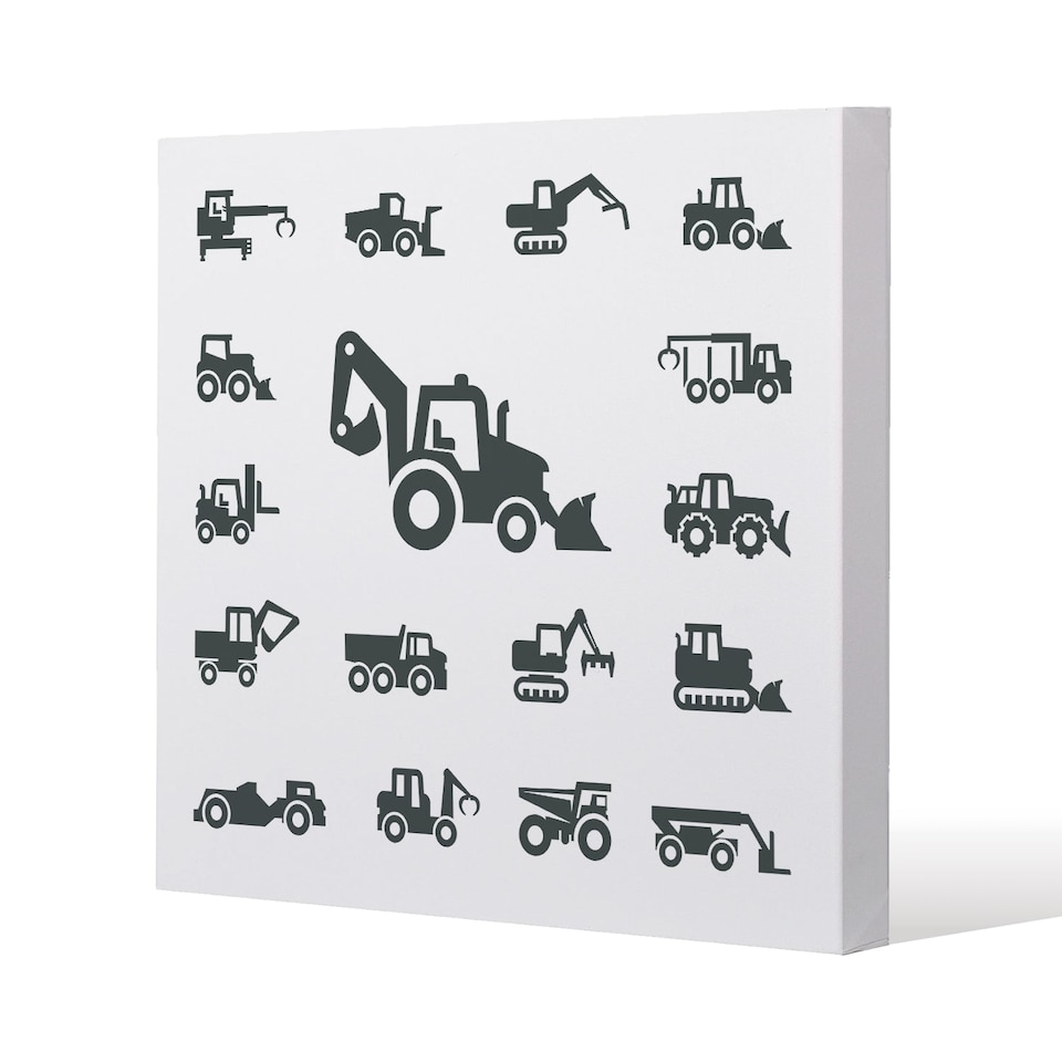 Construction equipment (Canvas Print) / 77 x 77 x 4cm | Multi
