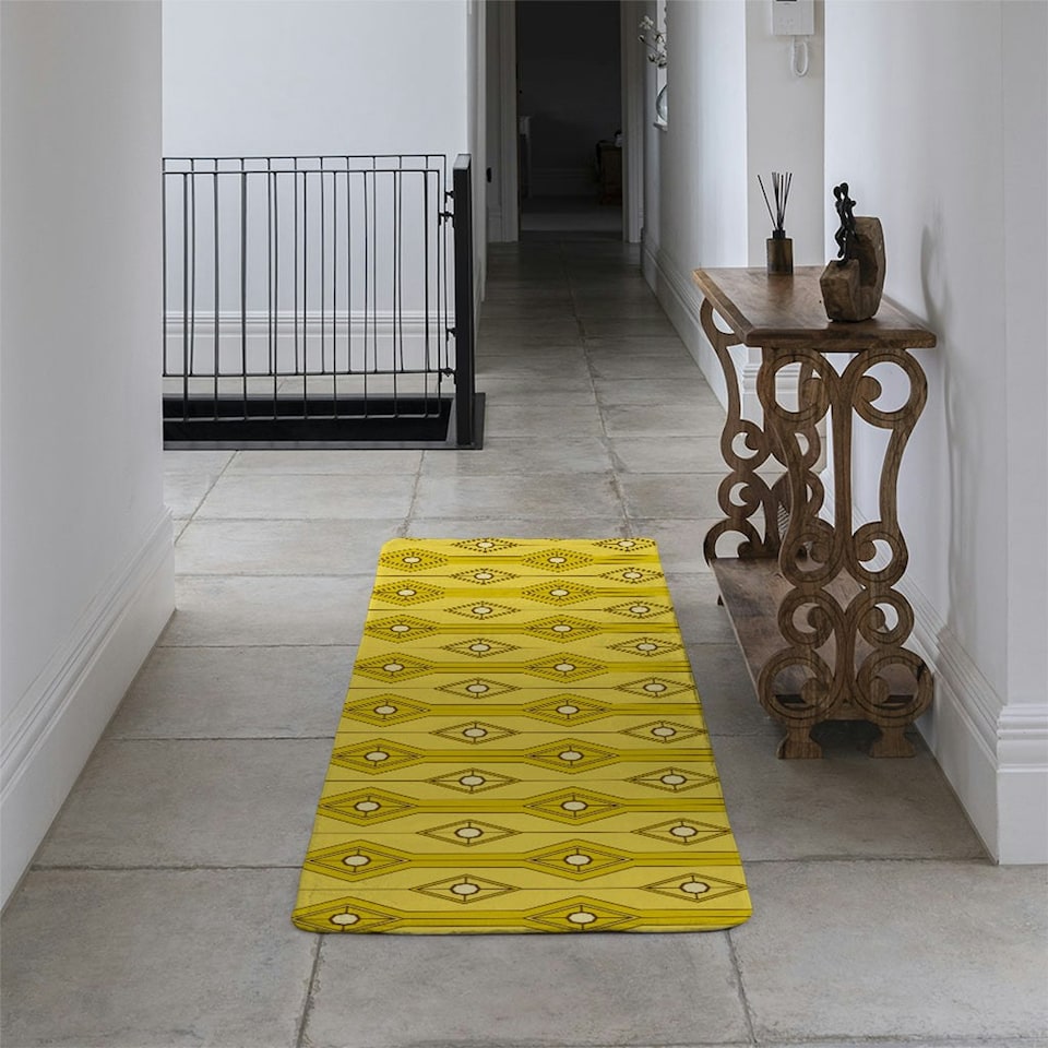 image 1 of Yellow Geometric (Runner Rug) Yellow