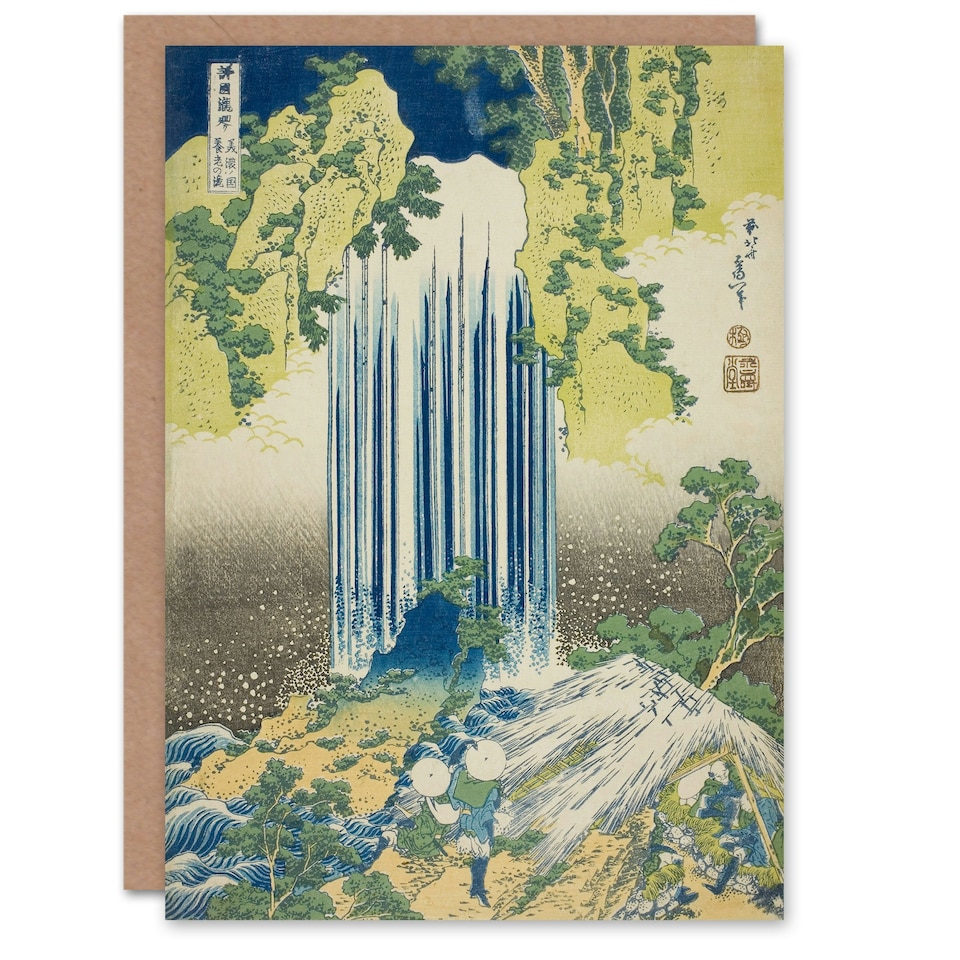 image 1 of Katsushika Hokusai Japanese Art Card Yoro Waterfall In Mino Province