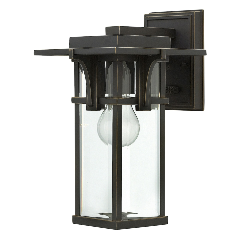 image 1 of Manhattan 1 Light Outdoor Small Wall Lantern Light Oil Rubbed Bronze IP44, E27