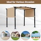 image 7 of Outsunny Outdoor Pergola Garden Gazebo with Two Adjustable Side Canopy Overhead Sun Shade Backyard Canopy Cover, Steel Khaki 2.96x2.45x2.3m